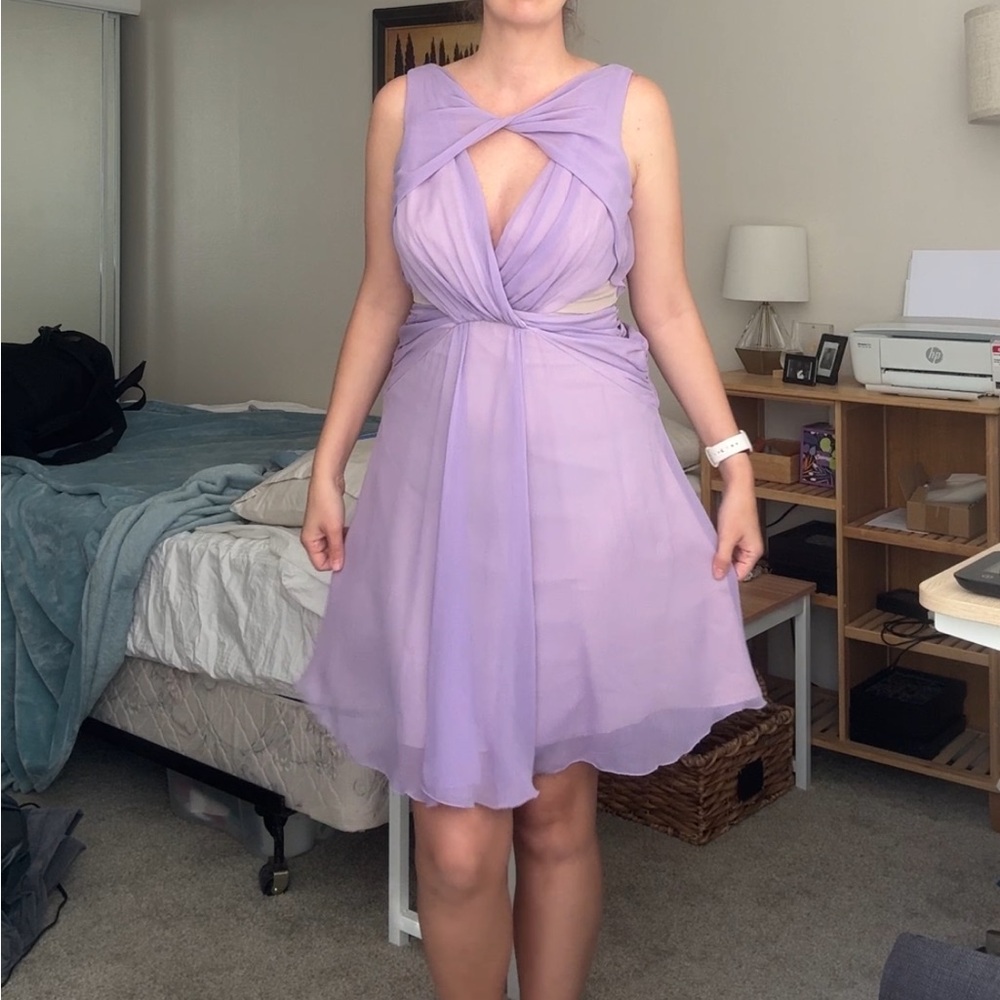 Badgley Mischka Lavender cocktail dress gown 4